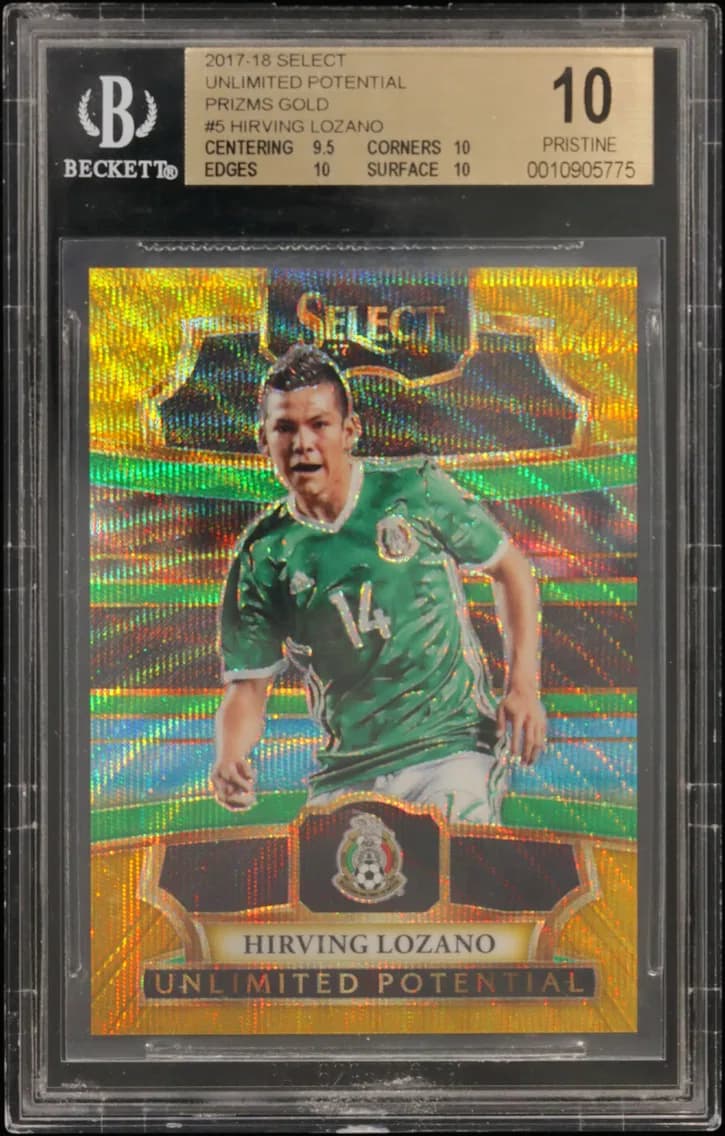 Hirving Lozano BGS 10 Select Unlimited Potential Prizms Gold, BGS 10