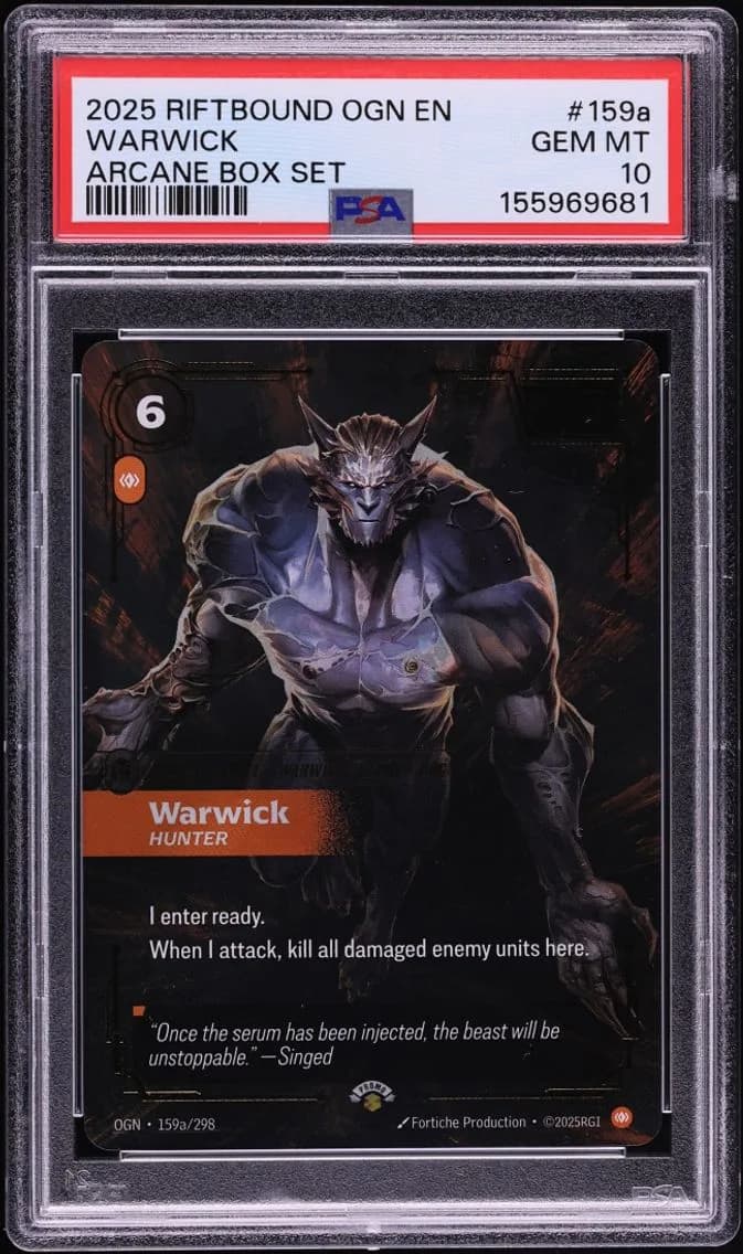 Riftbound: League Of Legends Ogn-Origins Arcane Box Set Warwick GEM MINT, PSA 10