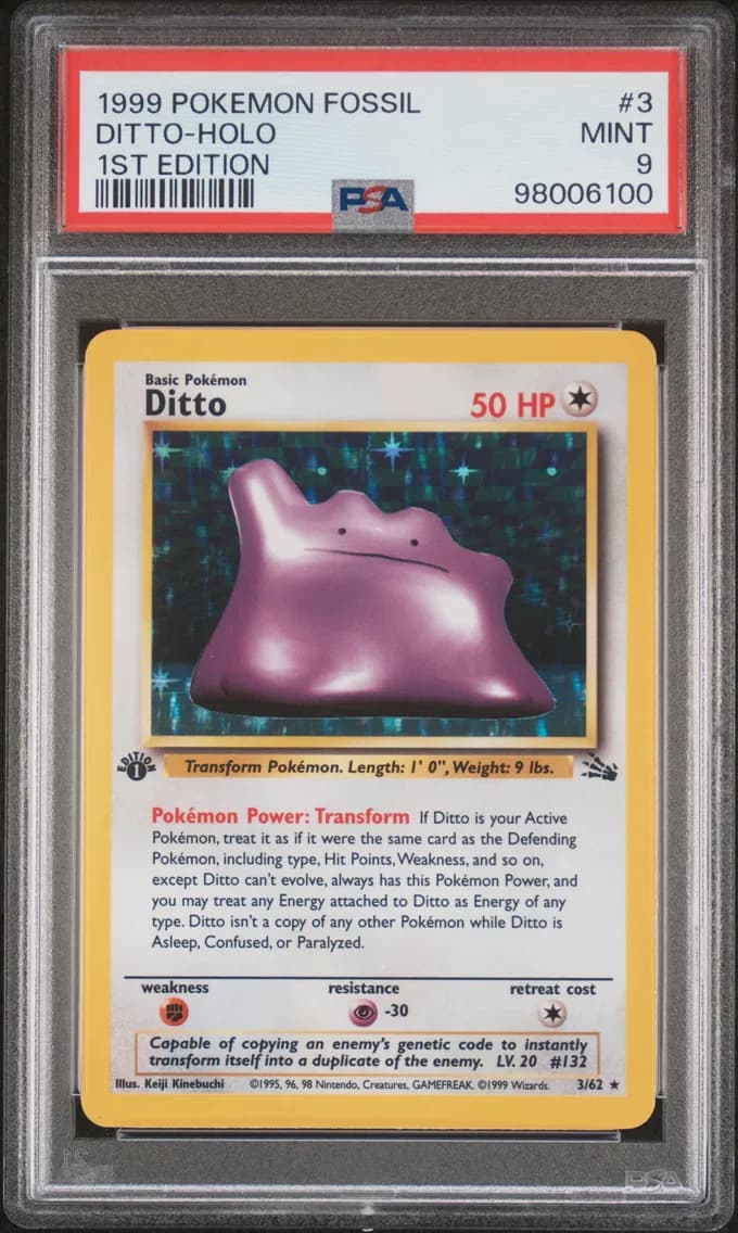 Ditto-Holo 1st Edition, PSA 9