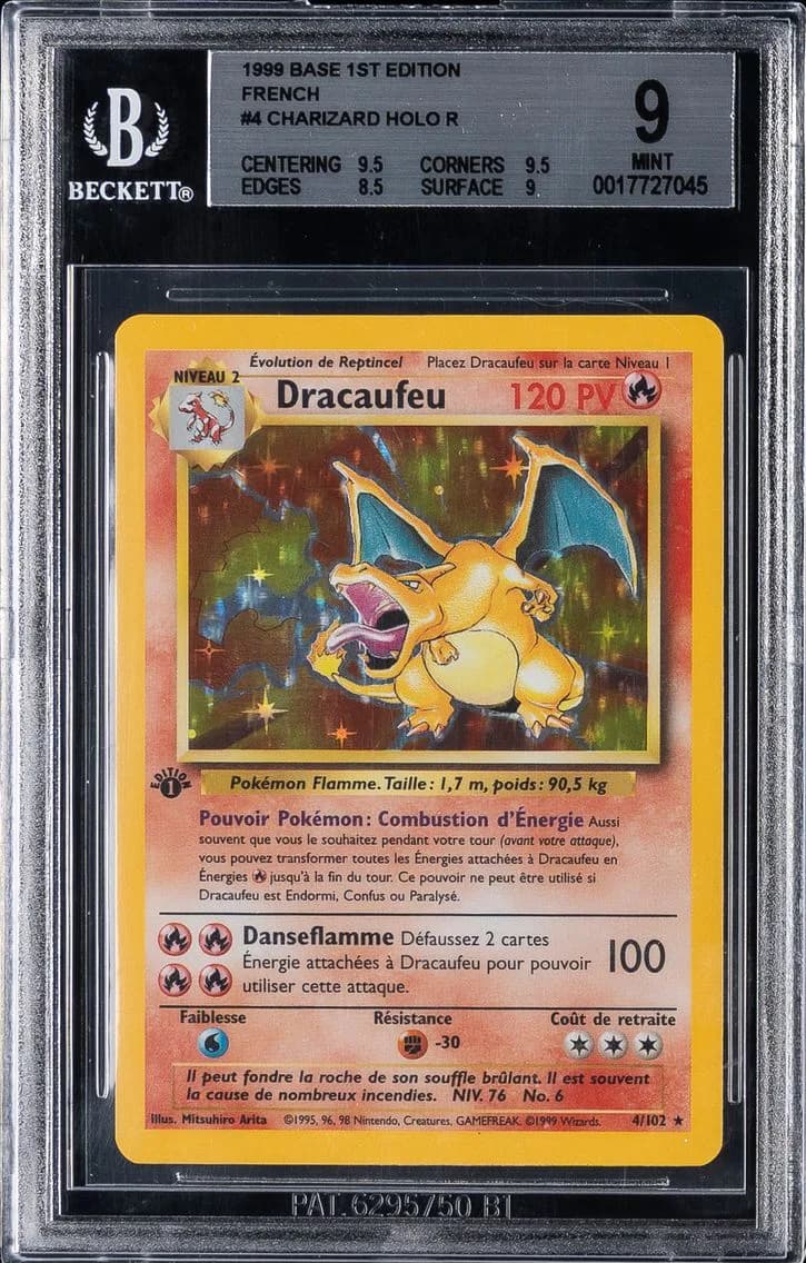 Charizard BGS 9 Pokemon French Base Set | 1st Edition, BGS 9
