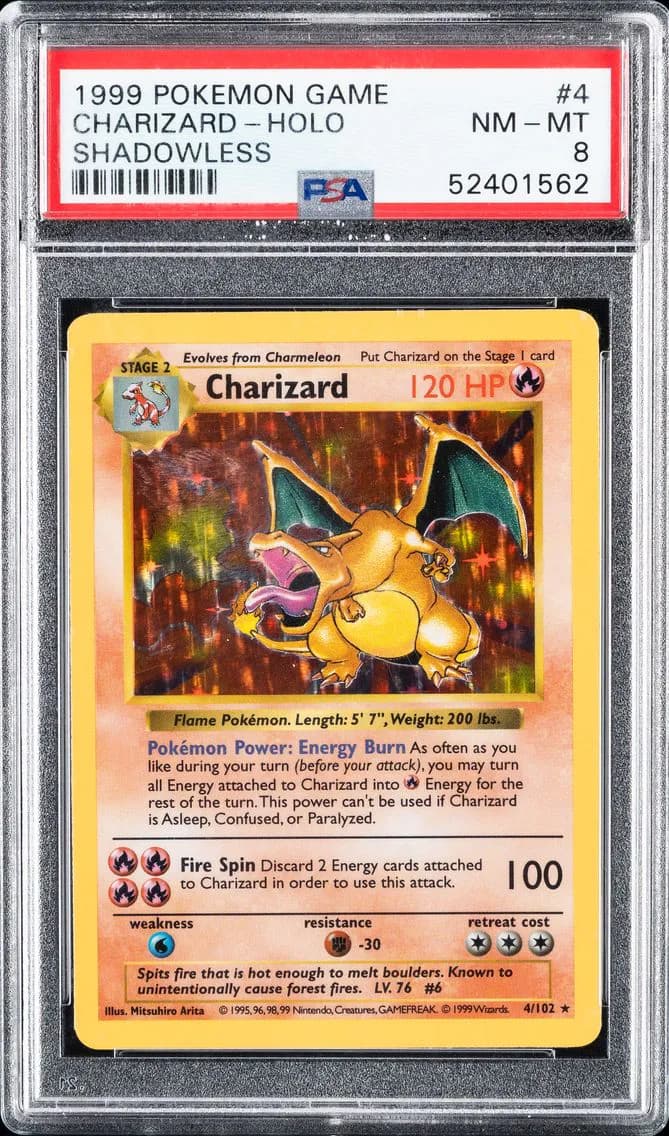 Charizard-Holo, PSA 8