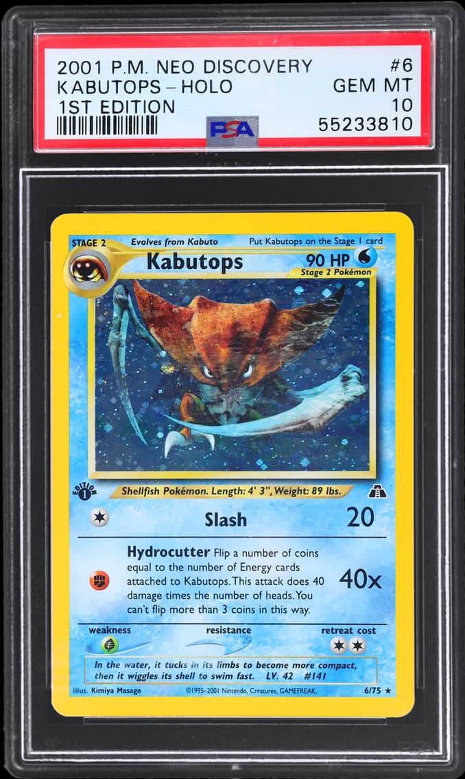 Kabutops-Holo 1st Edition, PSA 10