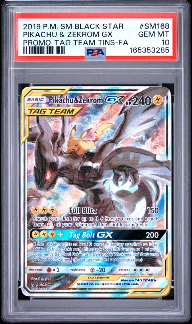 Full Art/Pikachu & Zekrom GX, PSA 10