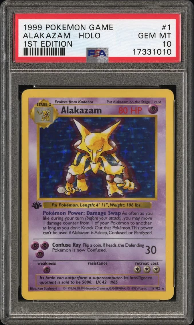 Alakazam-Holo 1st Edition, PSA 10