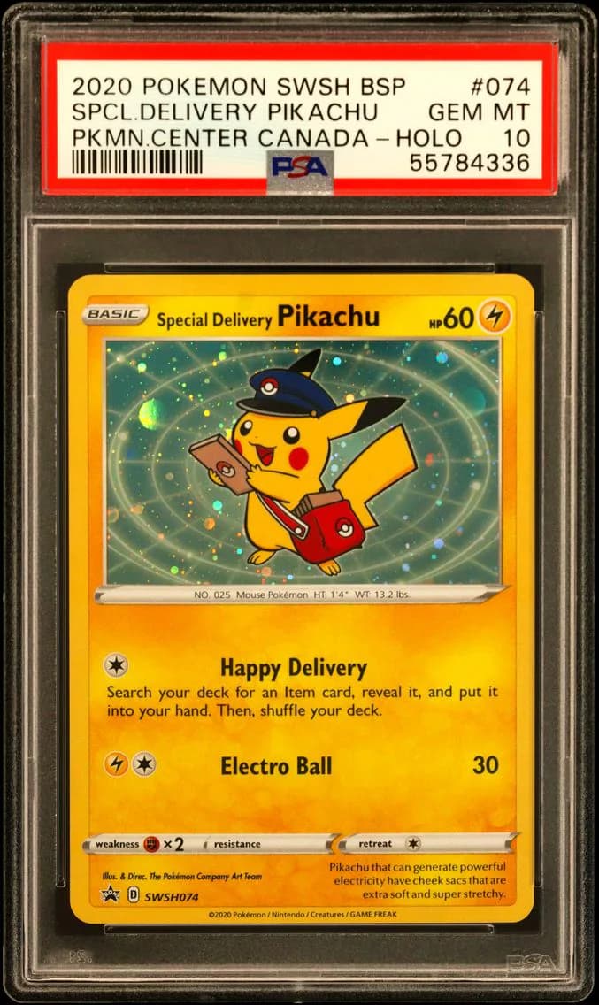Special Delivery Pikachu-Holo, PSA 10