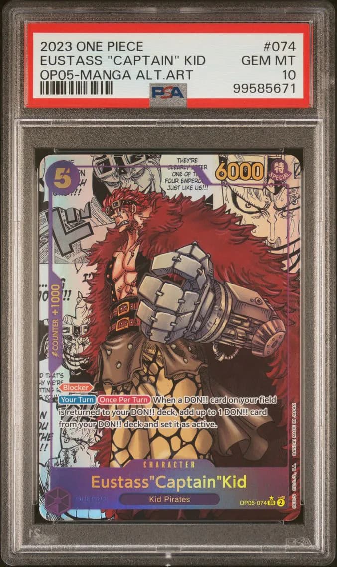 Eustass "Captain" Kid Manga Alternate Art, PSA 10