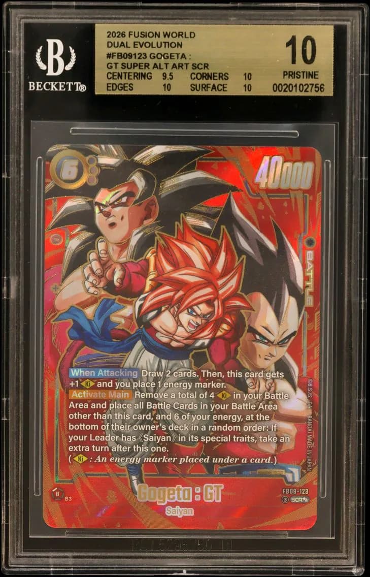 Gogeta : GT SUPER ALT ART SCR BGS 10 Dragon Ball Super Card Game Fusion World -DUAL EVOLUTION-, BGS 10