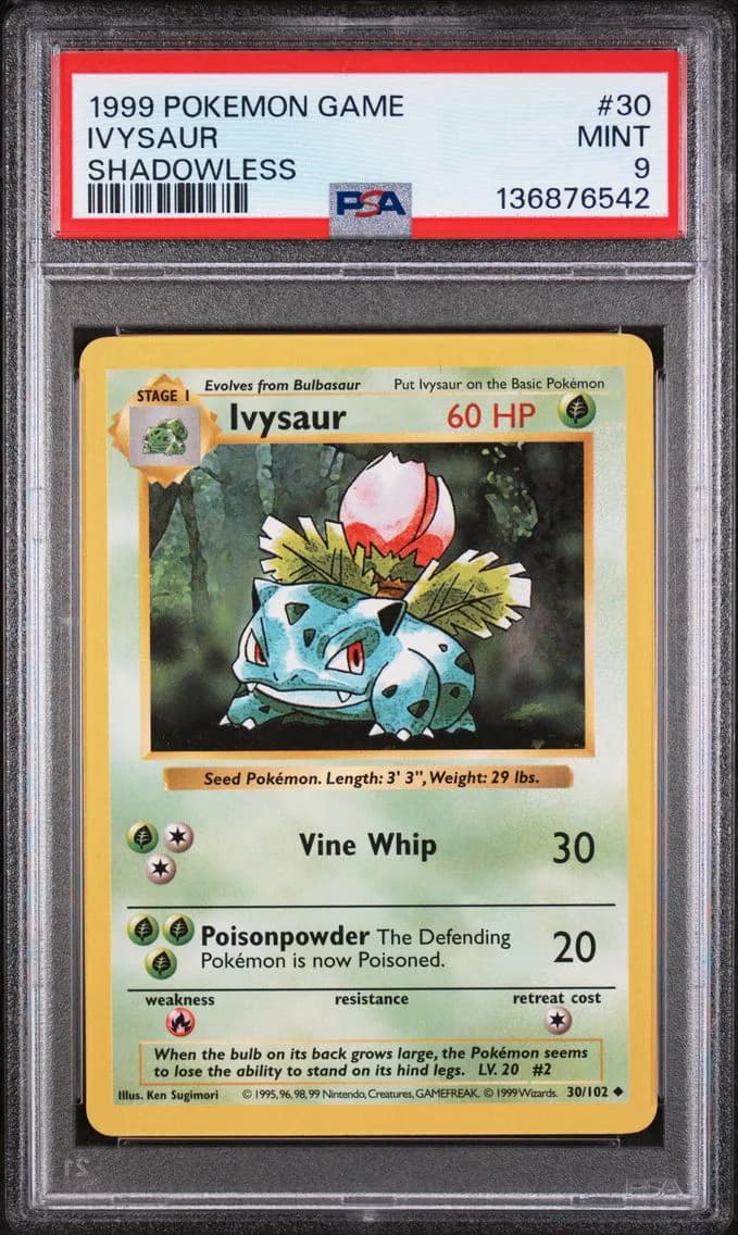 Ivysaur Shadowless, PSA 9
