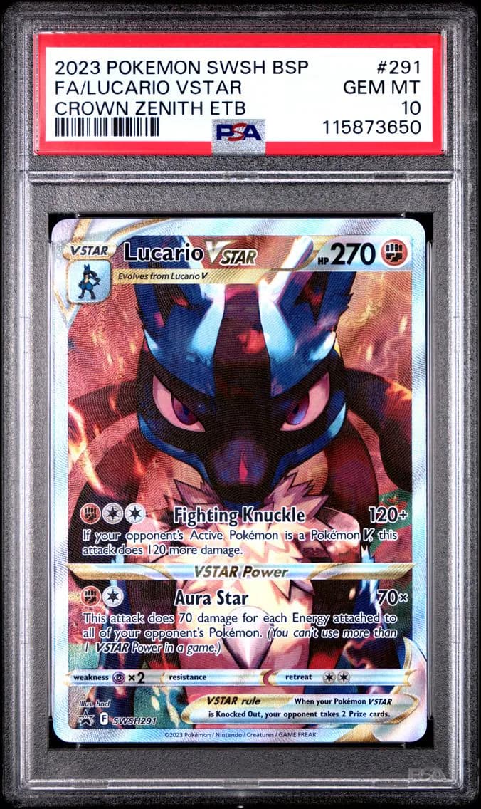 Full Art/Lucario Vstar, PSA 10