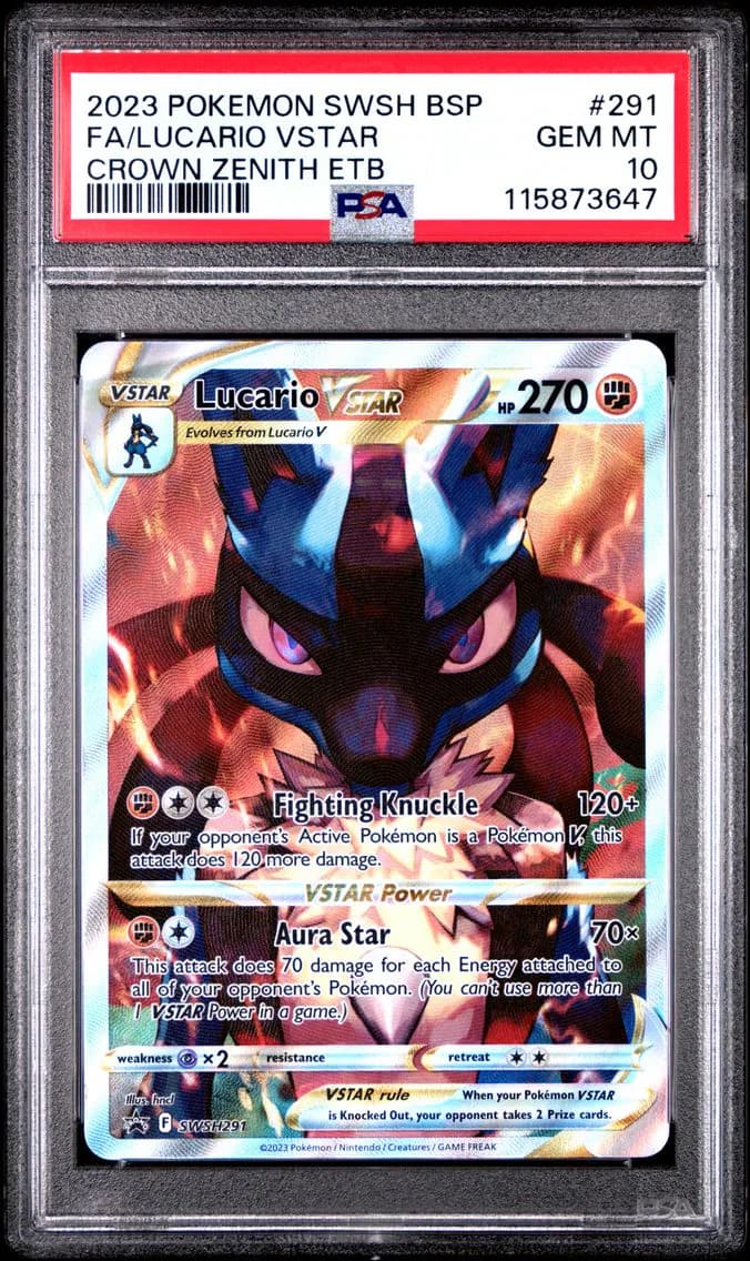 Full Art/Lucario Vstar, PSA 10